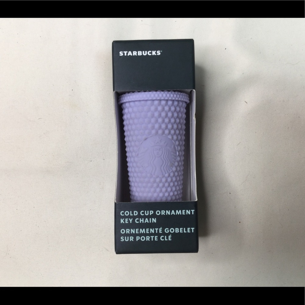 Starbucks Mini Studded Matte Purple Ornament Keychain Bag Purse Charm